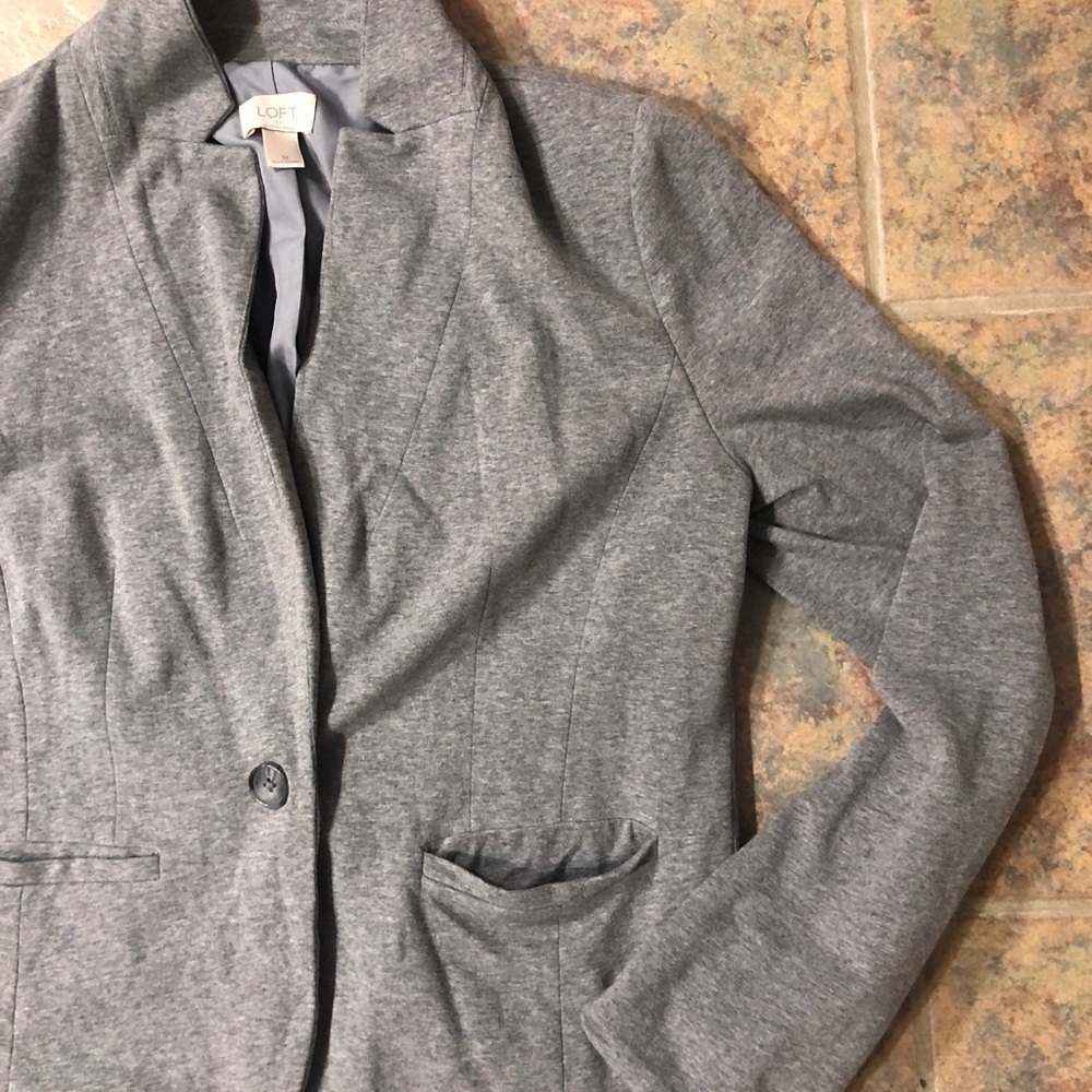 loft | size medium blazer | grey soft casual material